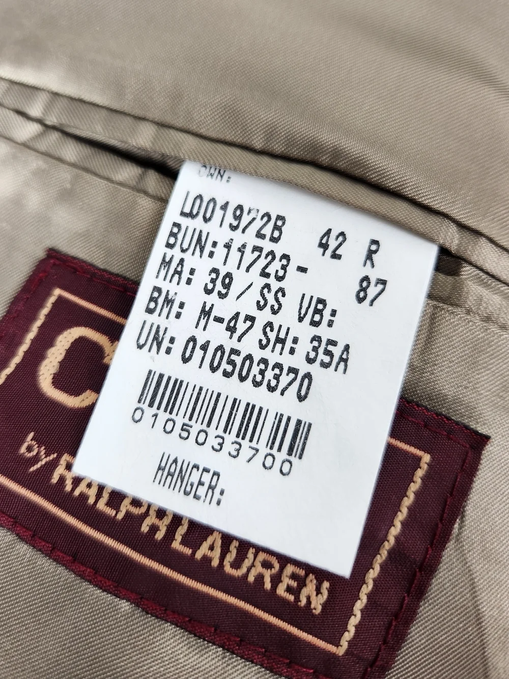 Chaps Ralph Lauren Blazer 42R Tan Plaid Silk Wool Sport Coat Mens Classic Jacket
